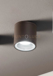 PLAFONIERA PER ESTERNI JUBO 1 LUCE ATTACCO GU10 MARRONE D.9CM