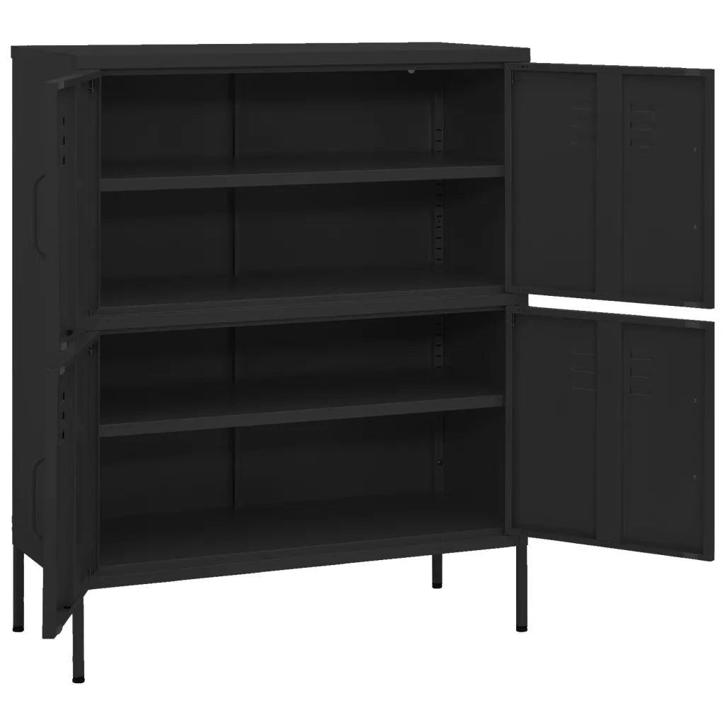 Armadietto Nero 80x35x101,5 cm in Acciaio cod mxl 42993