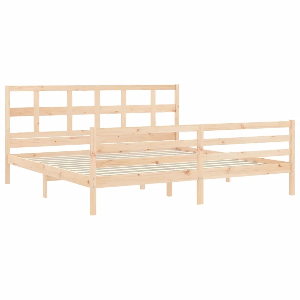 Giroletto con Testiera-Struttura Letto con testiera 200x200 cm in Legno Massello 634908