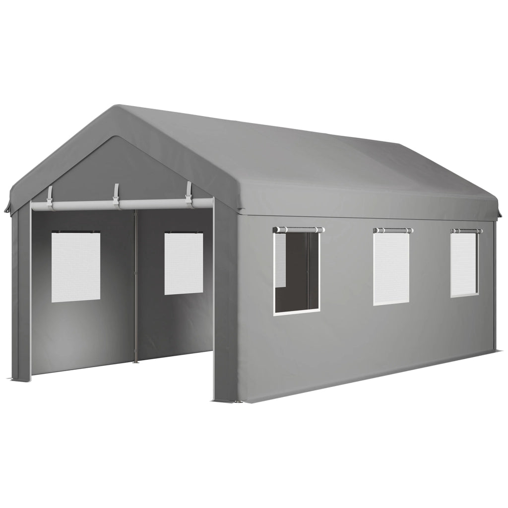 Tenda Garage Carport ¨C Zephmum ¨C 6x2.95x2.78 m Acciaio Grigio