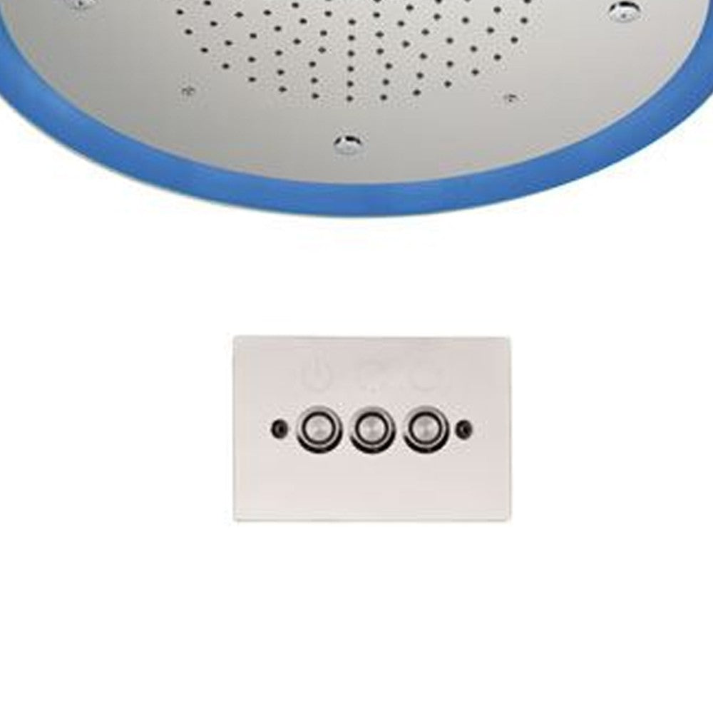 Soffione a soffitto 2 getti con led e diametro di 57 cm