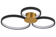 Plafoniera LED 3 anelli nero oro Condida 24W Reality