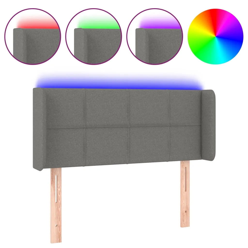 Testiera a LED Grigio Scuro 93x16x78/88 cm in Tessutocod mxl 73850