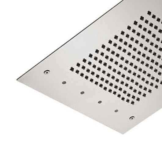Soffione a soffitto 1 getto 43x43 cm con led in acciaio inox