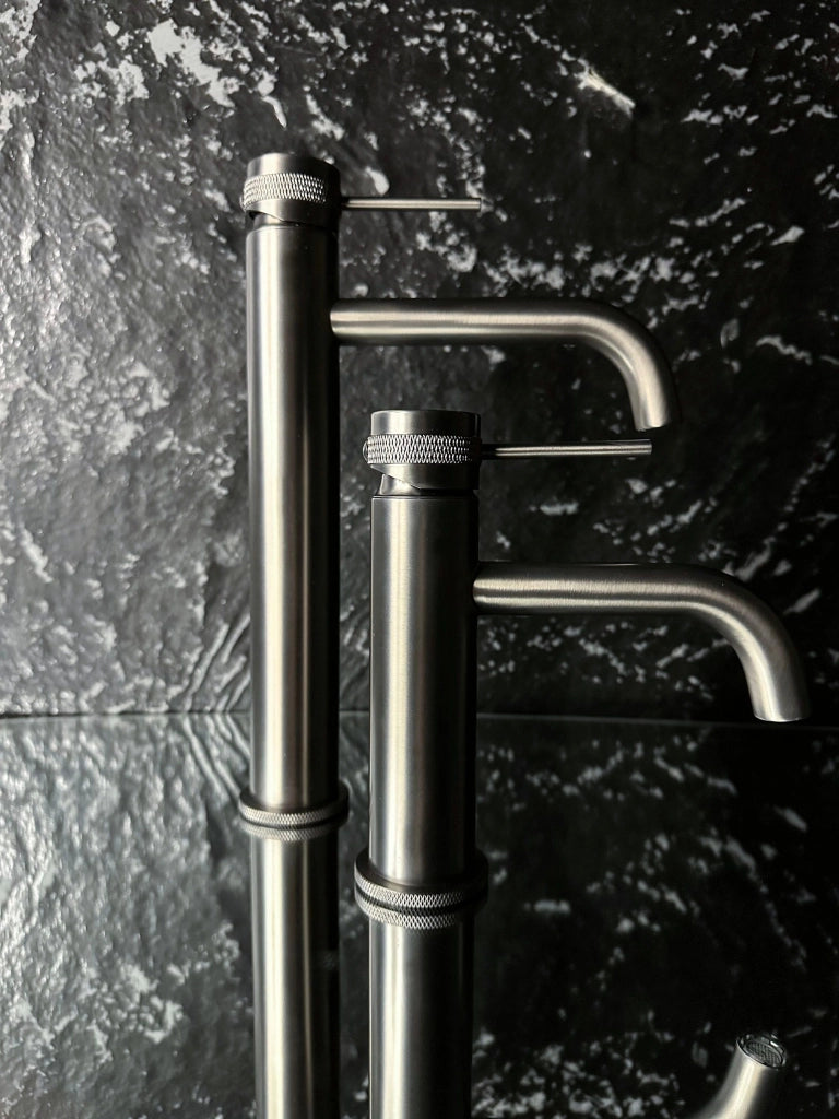 Rubinetto Da Lavabo Rea Lungo Grip Gun Grey Low