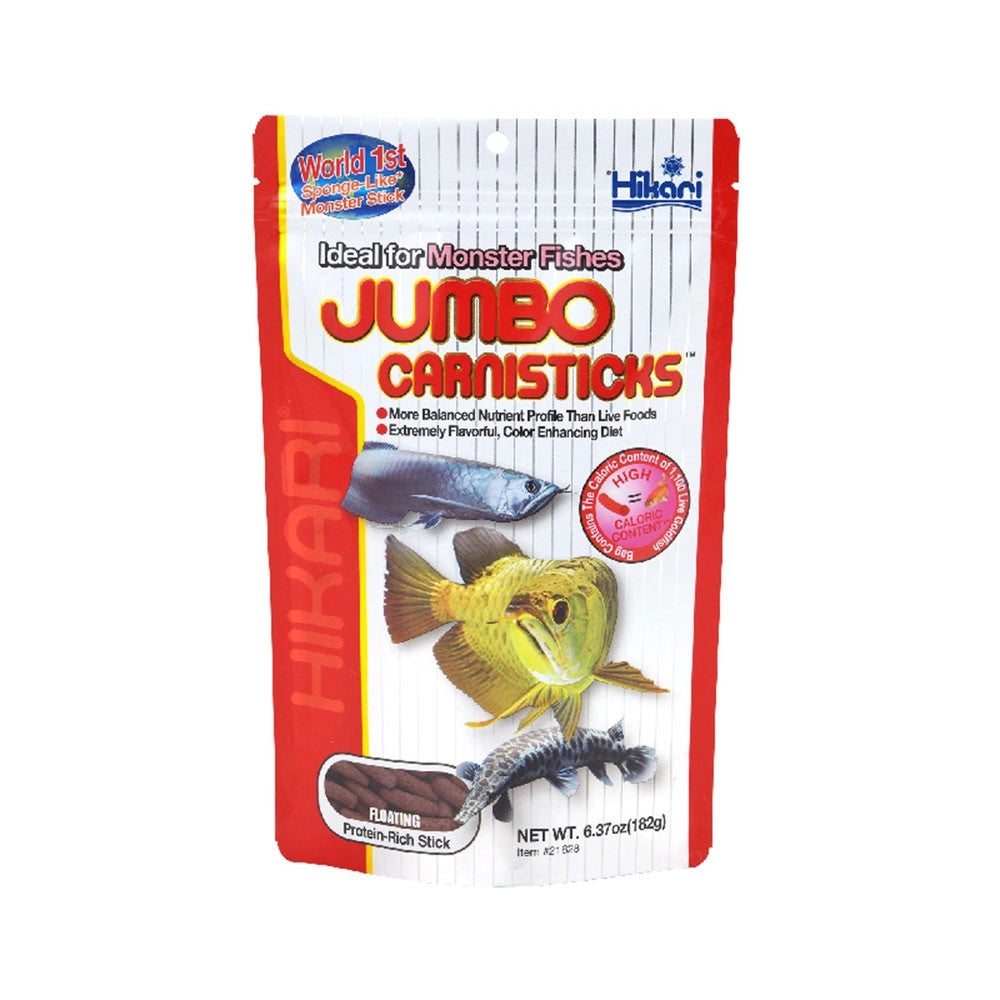 Hikari Jumbo Carnisticks 182gr - sticks galleggianti per pesci carnivori
