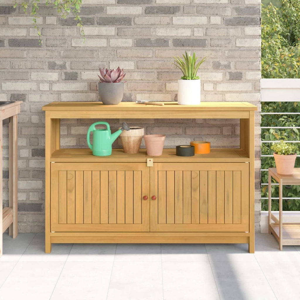 Tavolo consolle da giardino Acacia chiaro 110 x 35 x 75 cm