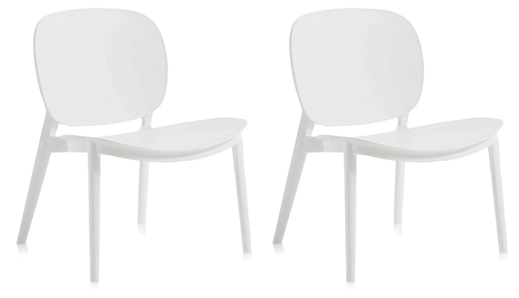 Set 2 Sedie 58x48,5x71 cm in Polipropilene Bianco