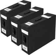 Set di 3 contenitori di archiviazione pieghevoli con maniglia - Nero per abbigliamento e coperte