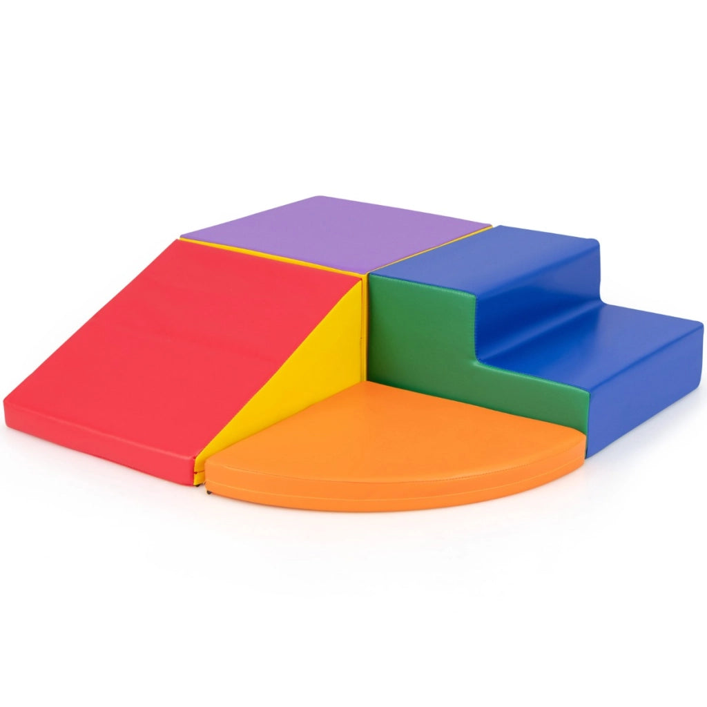 Set di blocchi in schiuma con velcro per arrampicarsi e gattonare per bambini, Set di blocchi morbidi per lo sviluppo dei bambini Arancione