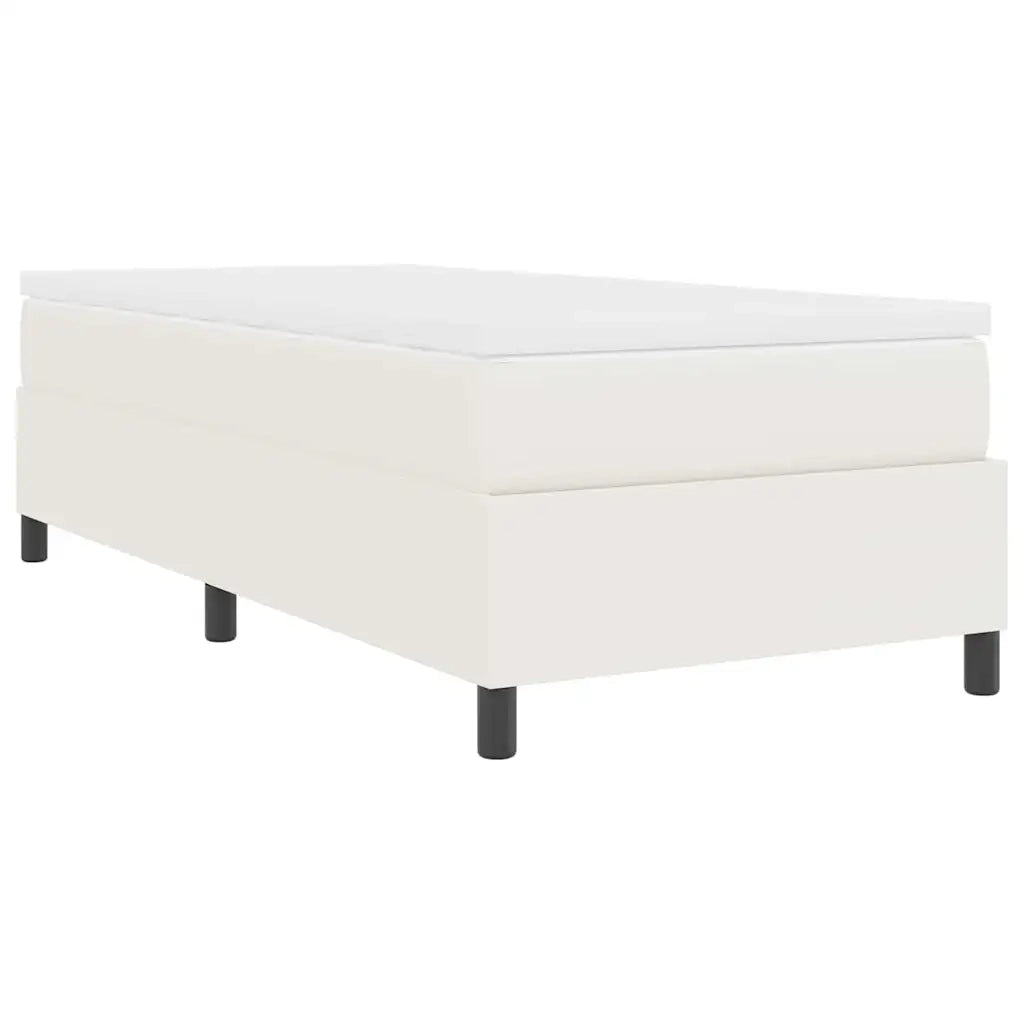 Letto a molle Crema e Bianco 100 x 200 cm Tessuto in Cords 3337449