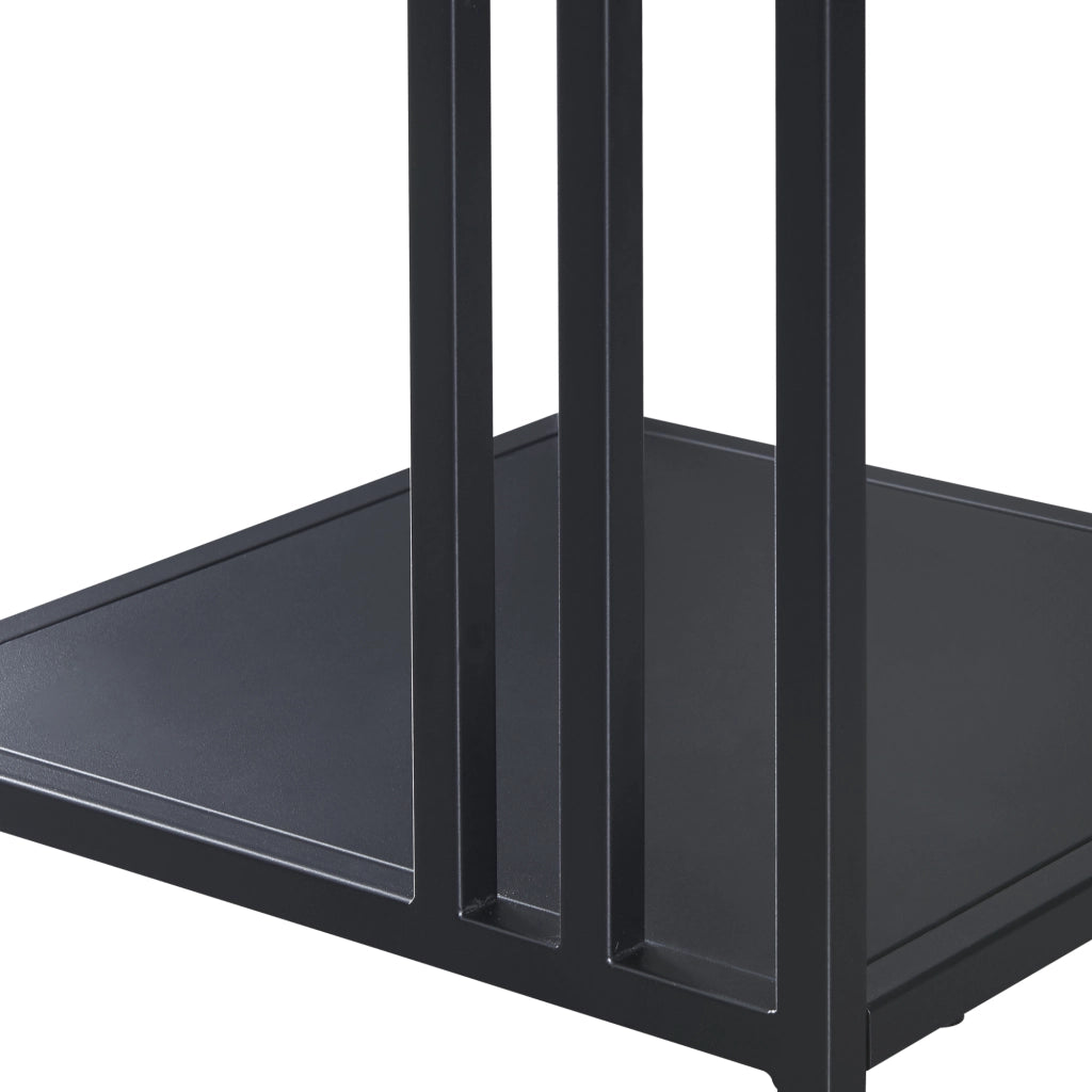 Scaffale Basso Kumlinge in Acciaio a 3 Ripiani Quadrati 80 x 35 x 35 cm Nero [en.casa]
