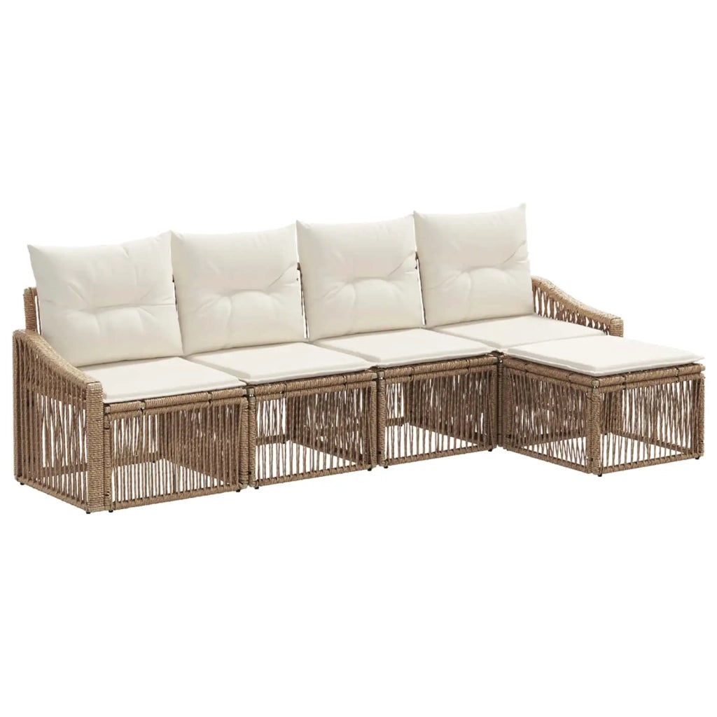 Set Divano da Giardino 5 pcs Beige polyrattan 3435993