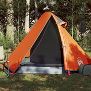 Tenda da Campeggio a Cupola 2 Persone-Tenda per Escursionismo Grigio e Arancione 919405
