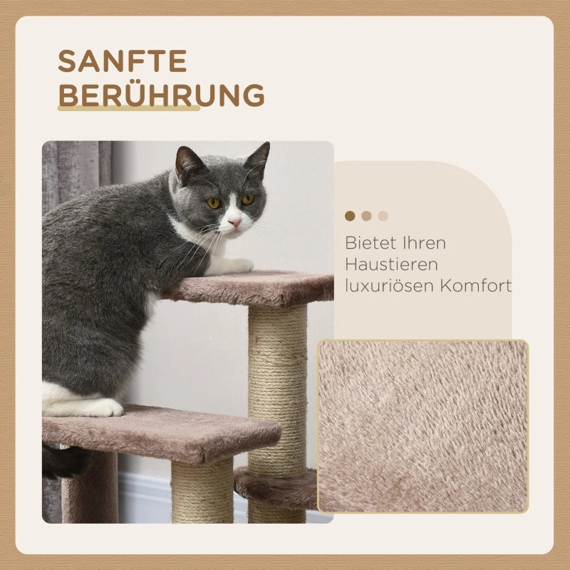 TIRAGRAFFI Scaletta per gatti 45x40x48 cm Marrone con pallina