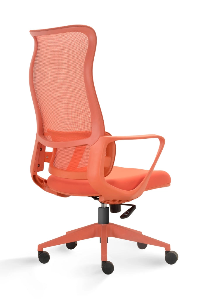 Sedia studio Hispanohogar altezza regolabile in tessuto arancione