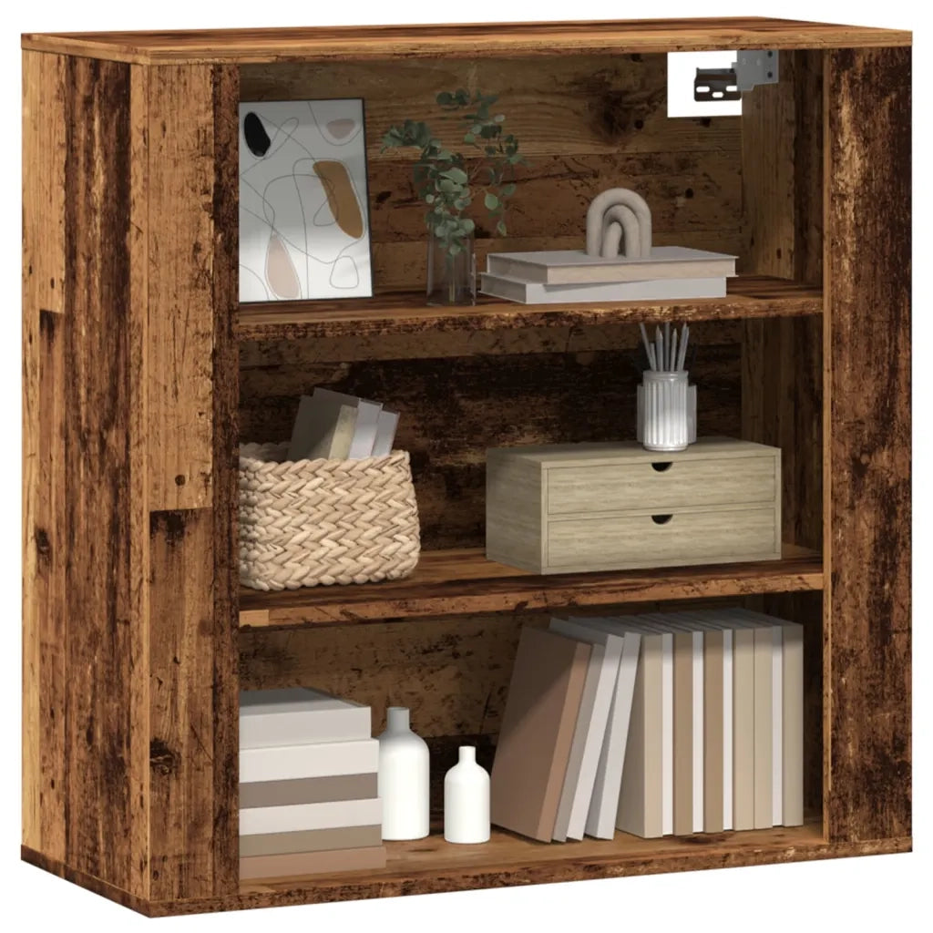 Mobile a Parete Legno Antico 80x33x80 cm in Legno Multistrato 857087