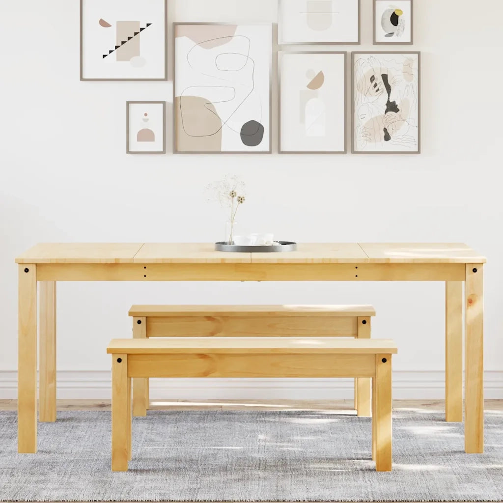 vidaXL Set da Pranzo 3 pz Panama in Legno Massello di Pino