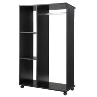 Armadio Appendiabiti, Armadio Aperto, in Legno, Nero
