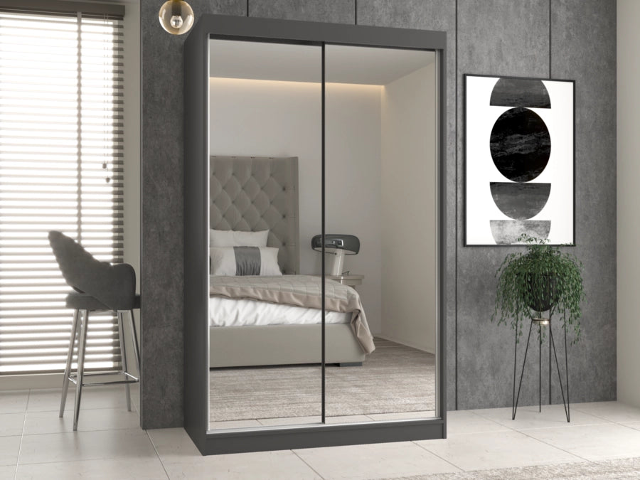 Armadio IGA 120/A antracite 2 lustra per camera da letto ingresso guardaroba