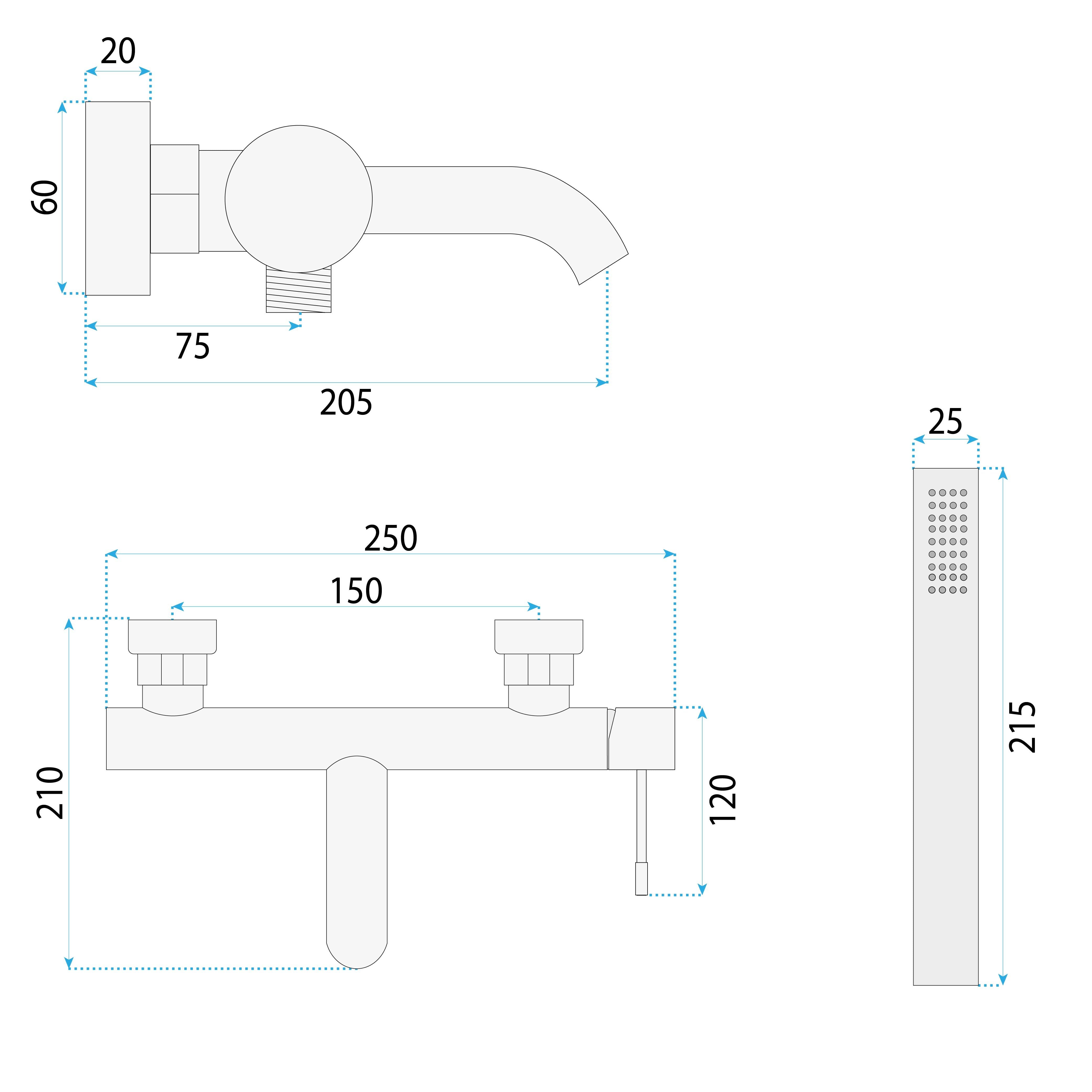 Rubinetto Da Vasca Rea Lungo Diamond Chrome