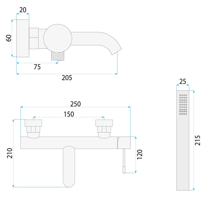 Rubinetto Da Vasca Rea Lungo Diamond Chrome