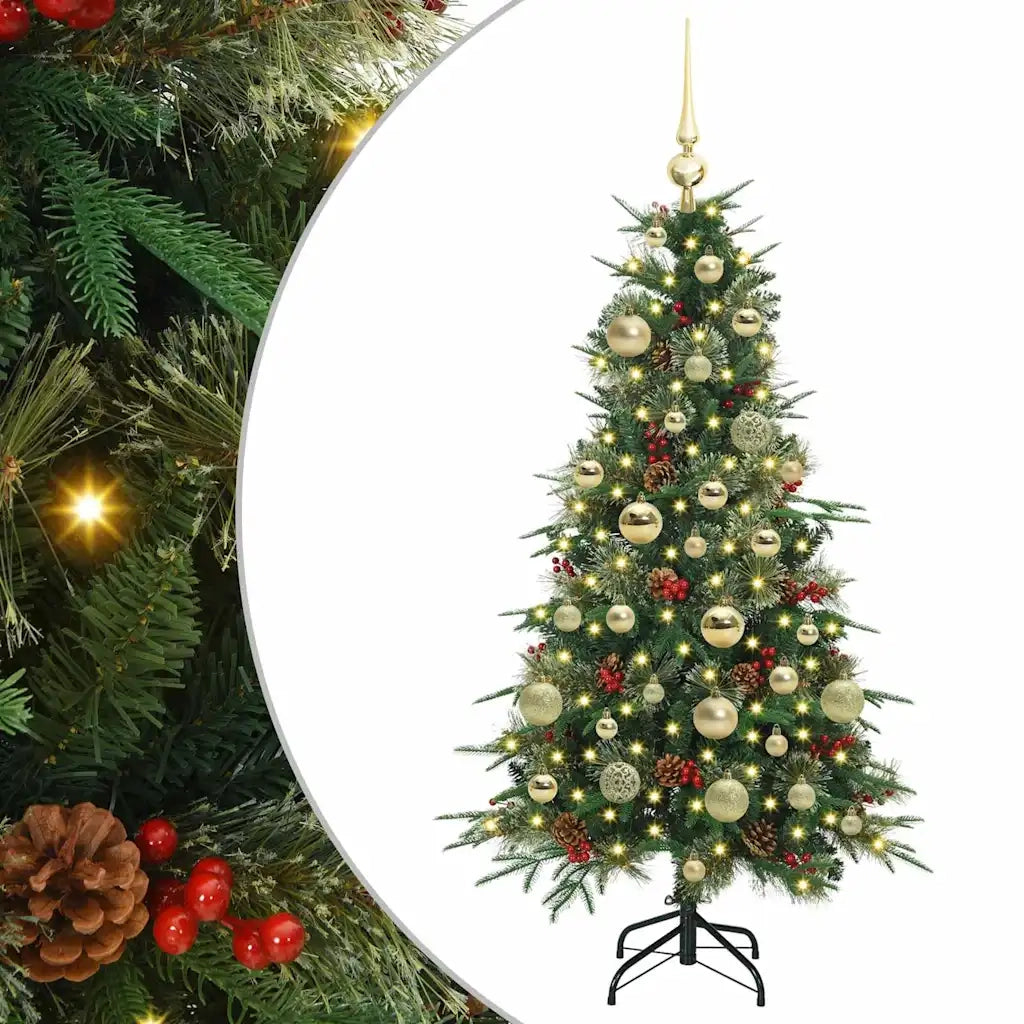 Albero di Natale Artificiale con Rami Pieghevoli Verde 120 cm