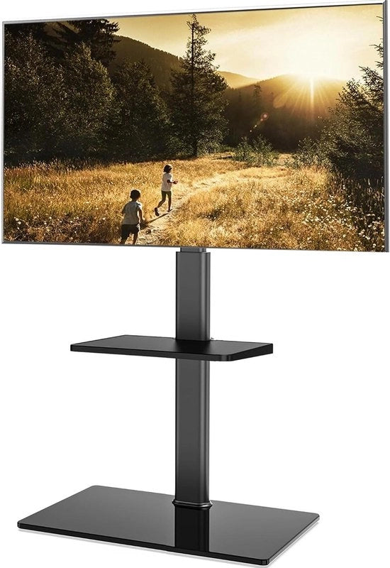 Supporto per TV da 32 a 60 pollici, 70° girevole e 8 posizioni di altezza regolabili con piastra e Max VESA 600x400mm (Nero)