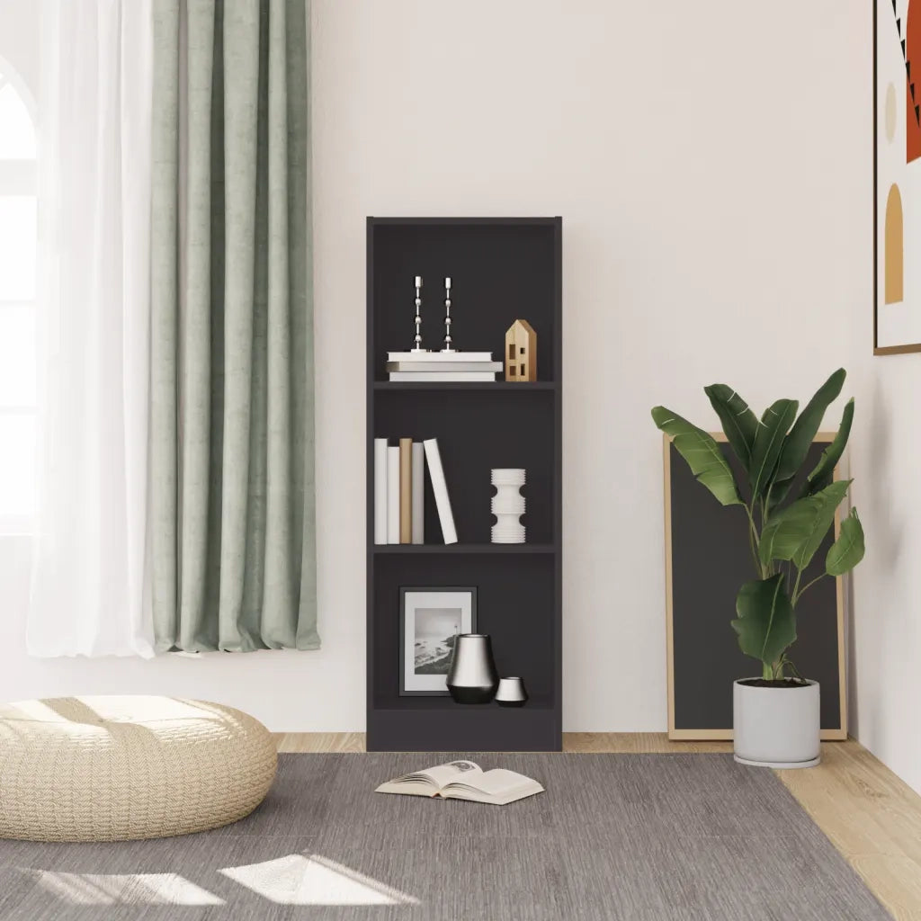 Libreria a 3 Ripiani Grigia 40x24x108 cm in Truciolato cod mxl 63924