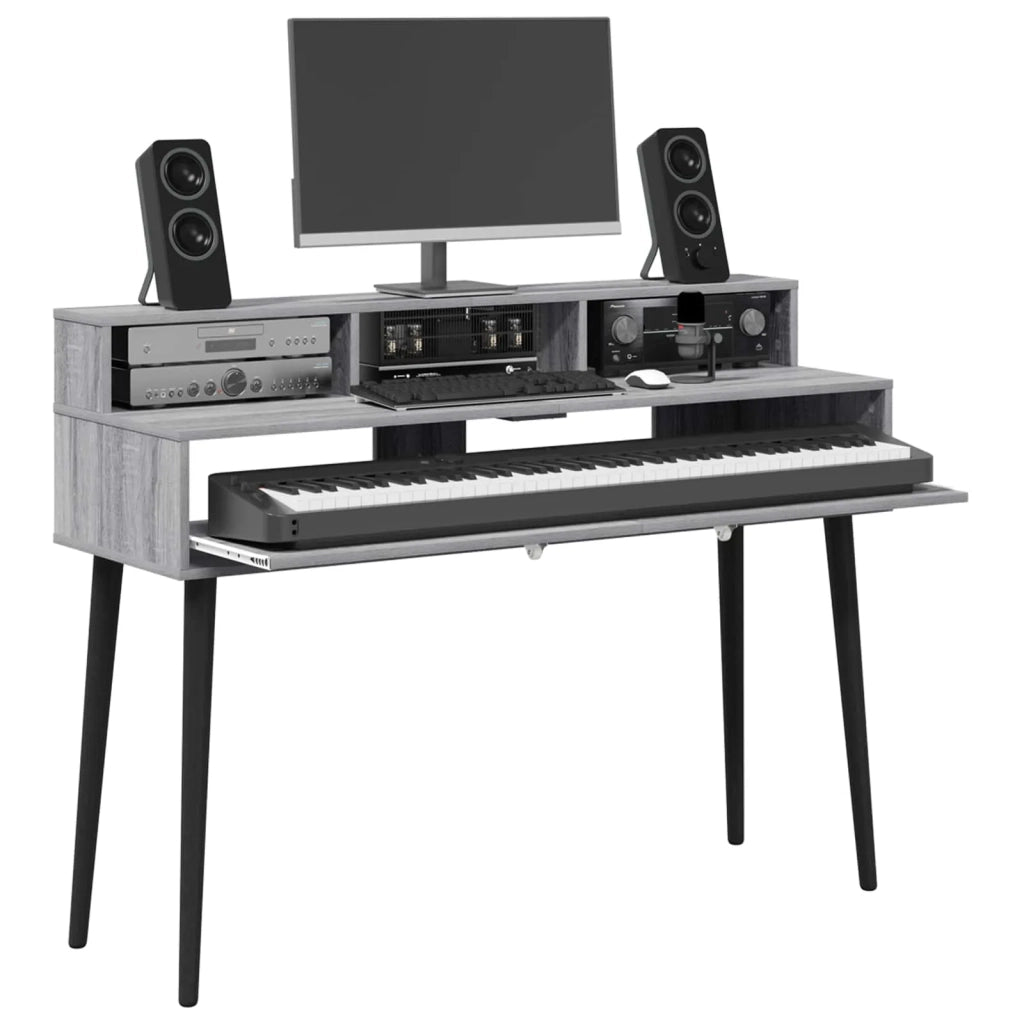 Scrivania studio Sonoma grigio 130 x 42,5 x 36 cm 8006729