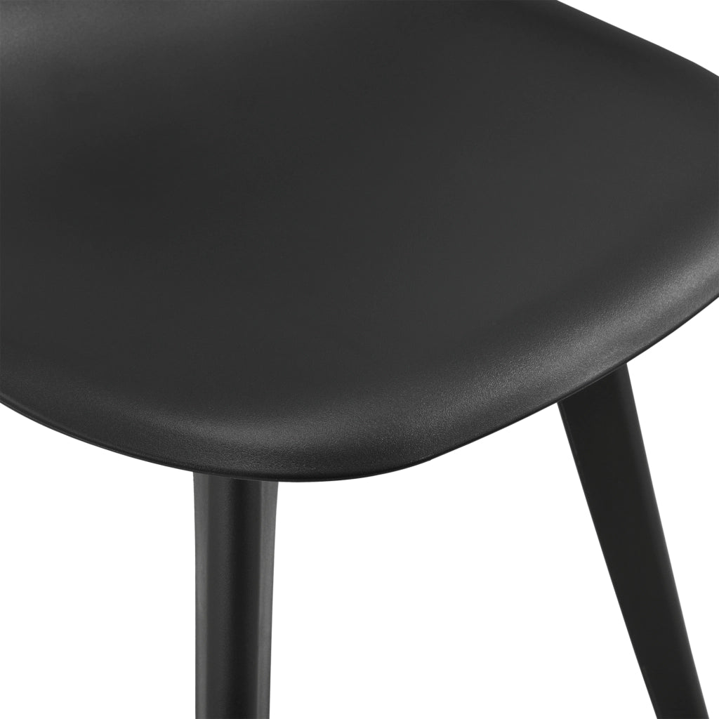 Set Brevik di 2 Sedie da Sala Pranzo in Plastica - Nero [en.casa]