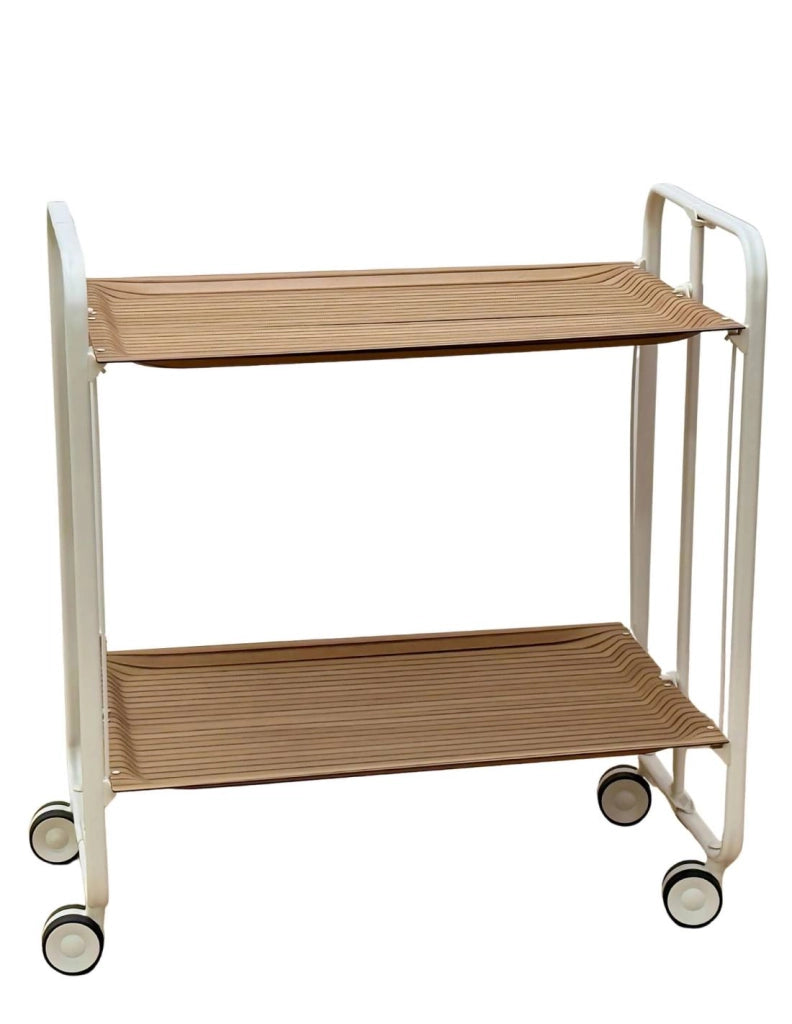 Carrello da cucina pieghevole bianco con ruote BAUHAUS 2 ripiani