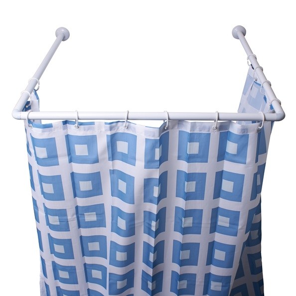 MSV Asta bar per tenda doccia angolare da fissare in Alu 80x80x80cm Bianco