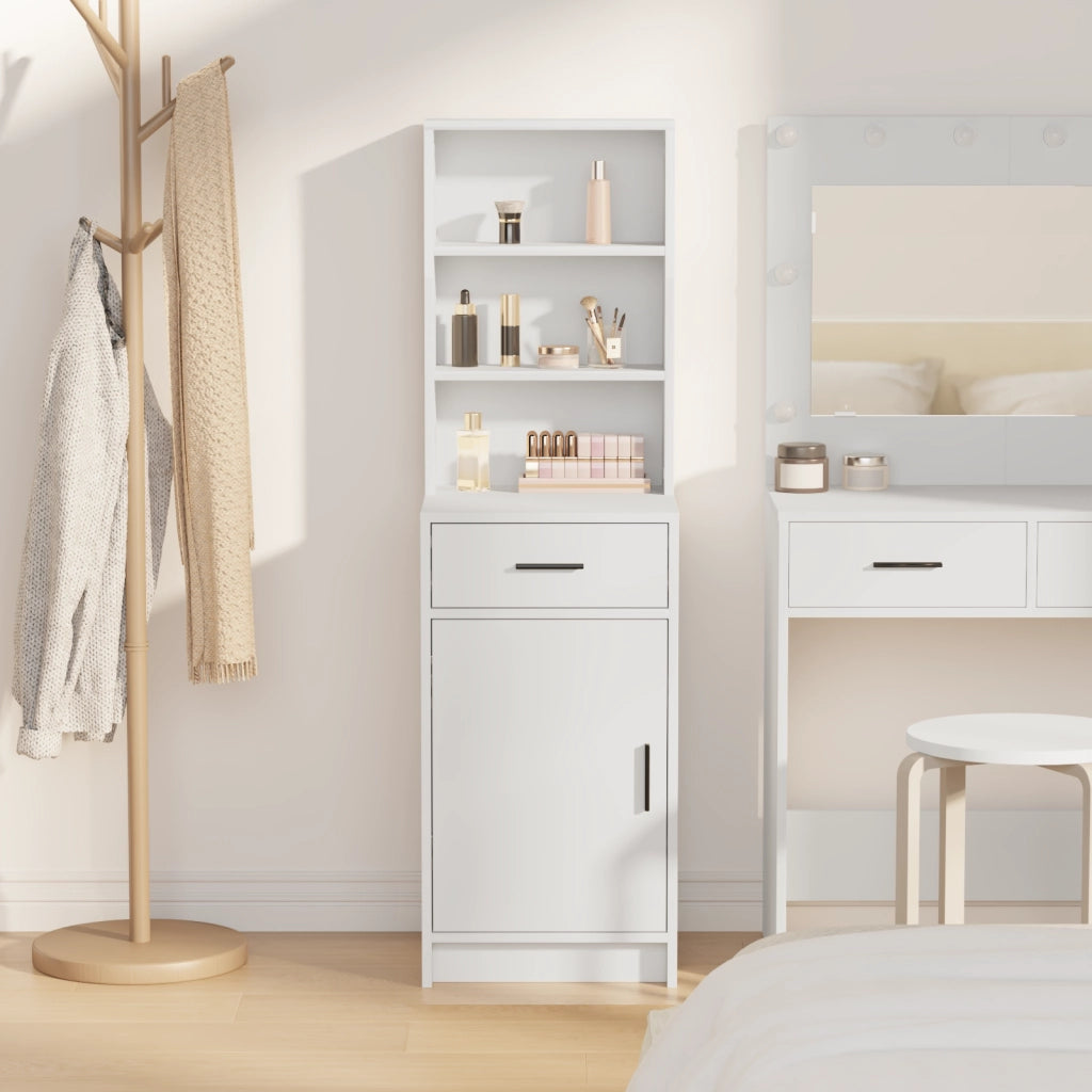 Highboard Bianco 40x41x135 cm in Legno Ingegnerizzato