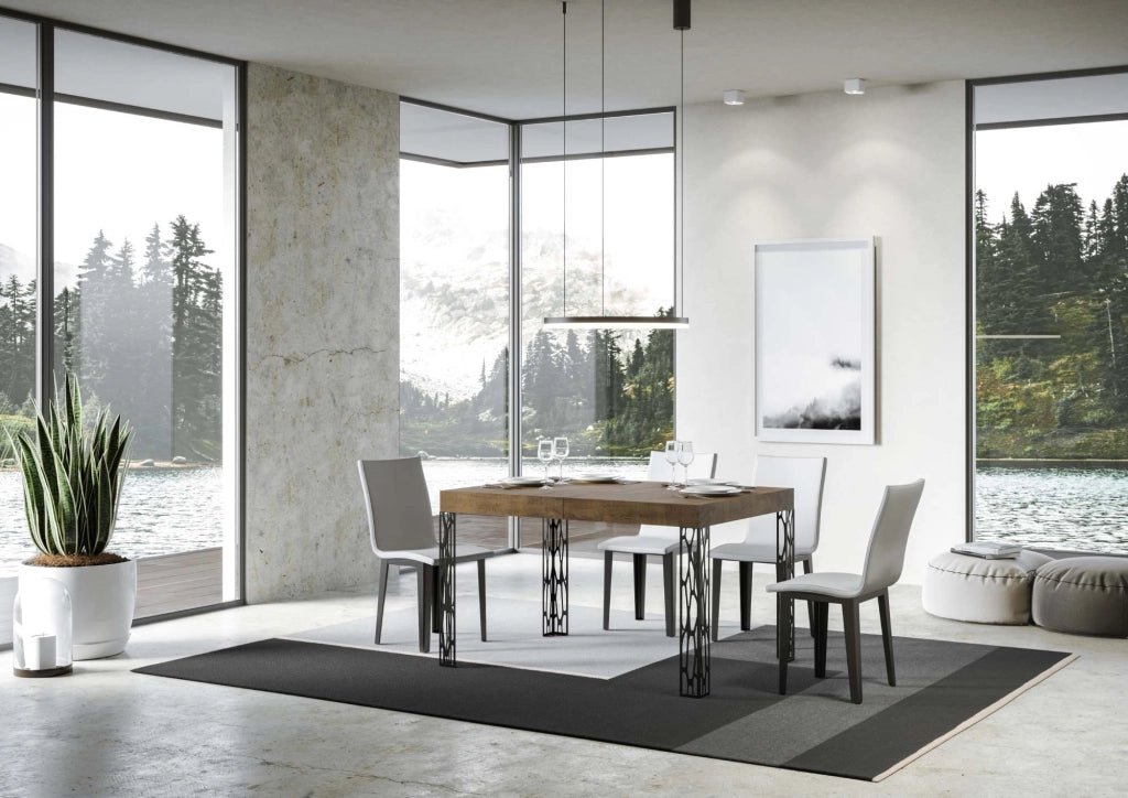 Tavolo Allungabile 120-224x90x77 cm Ghibli Noce Telaio Antracite