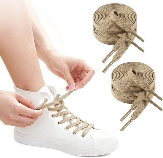 Viti per sneaker in poliestere - 120 cm - 8mm - 4 viti - viti per sneaker - viti sportive di alta qualità - parti di ricambio per viti sportive - viti per scarpe sport e casual in canvas bianco.