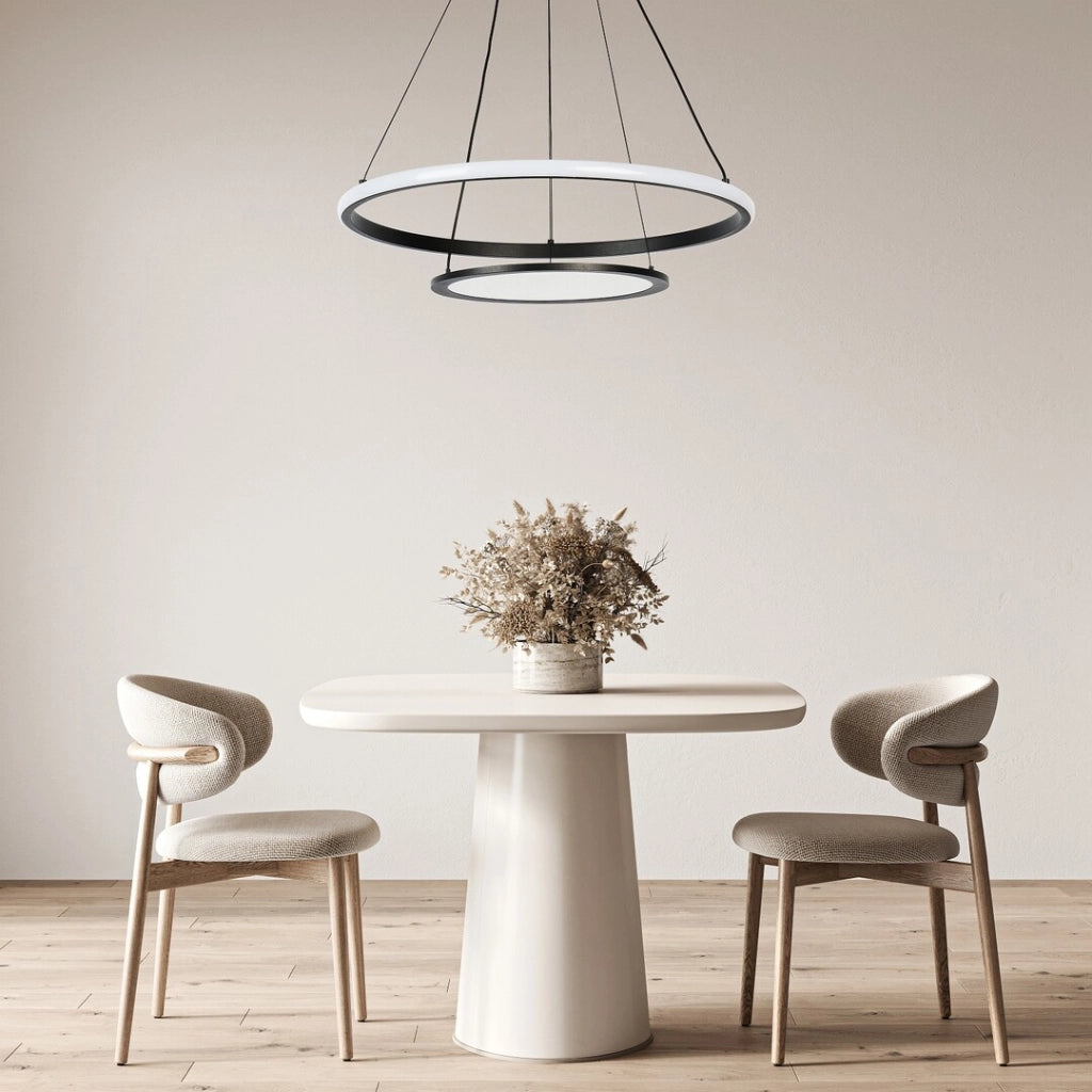Lampadario LED nero rotondo dimmer 42W Rabalux Jasero