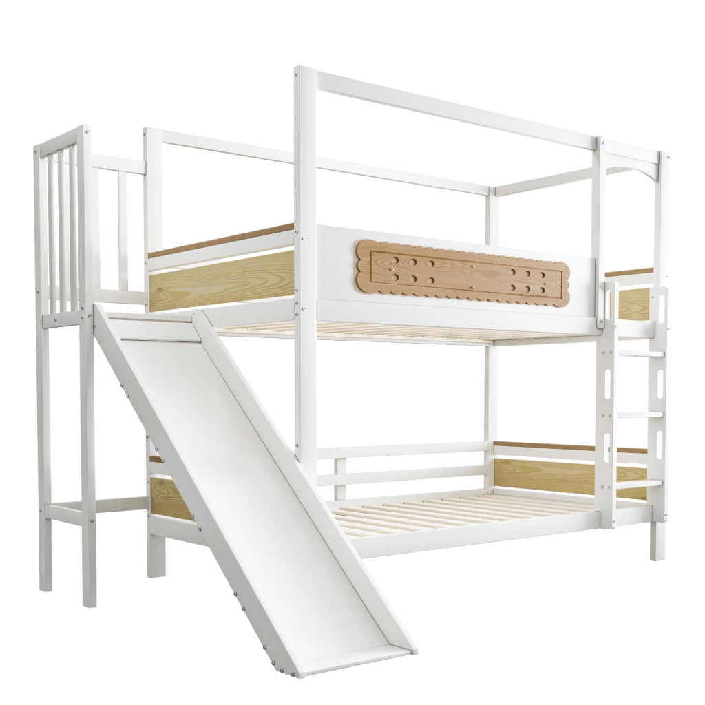 Letto a castello funzione scivolo legno 90x200 cm
