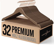 Hangers in legno con gancio rosé dorato - 32 pezzi - robusti e stili