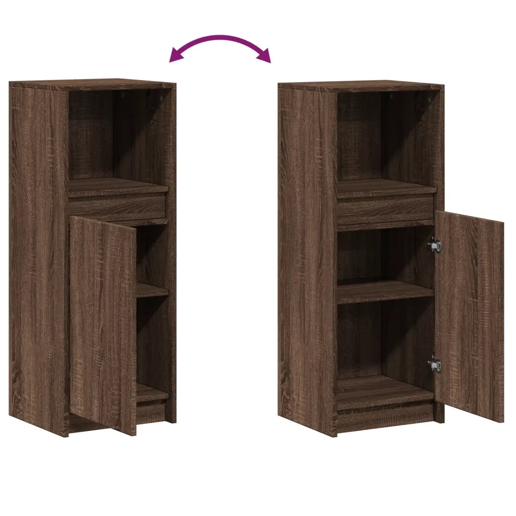 Credenza con LED-Buffet-Armadio da cucina Rovere Marrone 38x34x100 cm Legno Multistrato