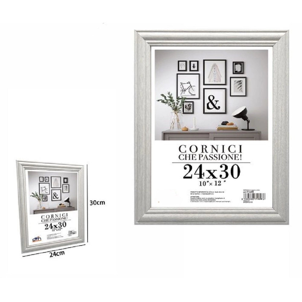 Trade Shop - Cornice Per Fotografie Quadri Tele Poster Portafoto 24x30cm Modello Silver 71620 -