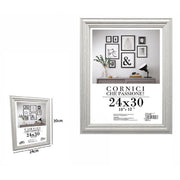 Trade Shop - Cornice Per Fotografie Quadri Tele Poster Portafoto 24x30cm Modello Silver 71620 -