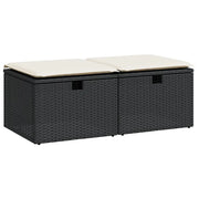 Set Divani da Giardino con Cuscini 2 pz | Set Salotto da Giardino Nero Polyrattan Acacia