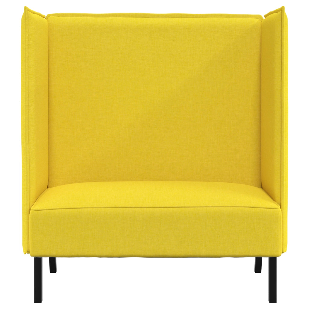 Divano Alto Schienale Giallo Chiaro 109x56x121 cm Tessuto