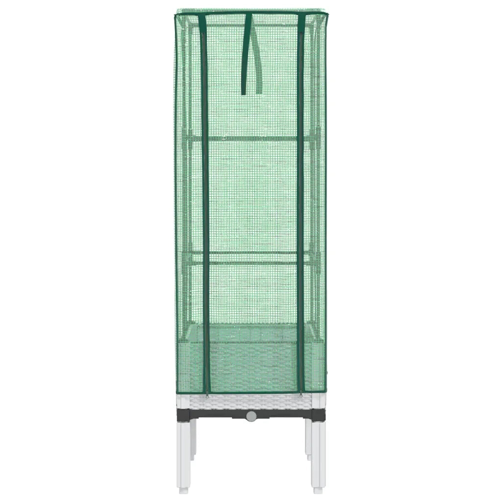 Letto Rialzato con Copertura Serra Effetto Rattan 40x40x140 cm 4015846