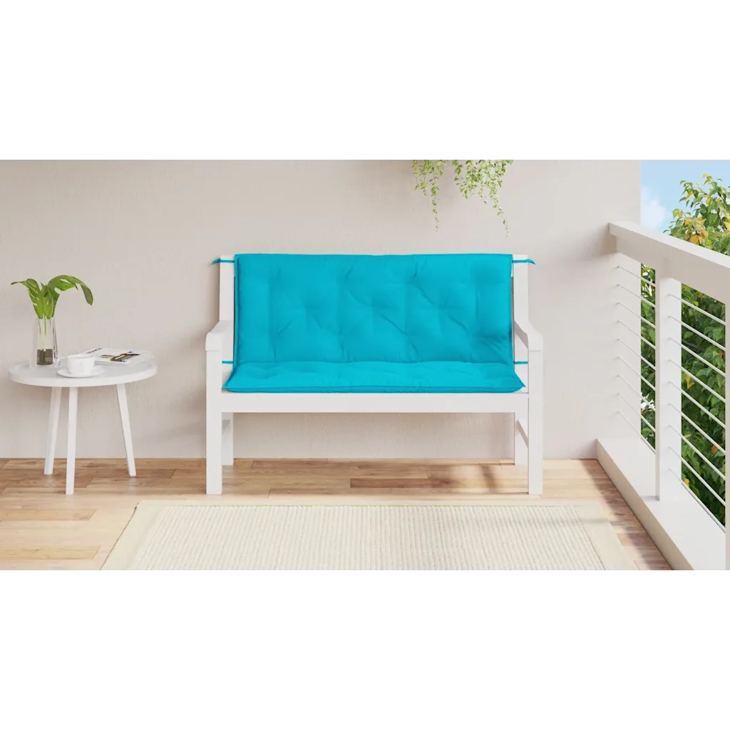 vidaXL Cuscini per Panca da Giardino 2 pz Turchese 120x50x7 cm Tessuto