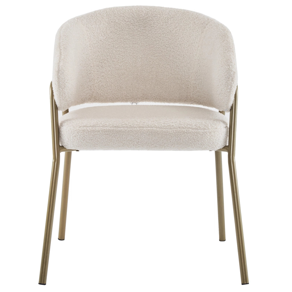 Sedia da Pranzo in Velluto ¨C MINIMAL ¨C Bianco, Gambe Oro, Set 6 Pezzi