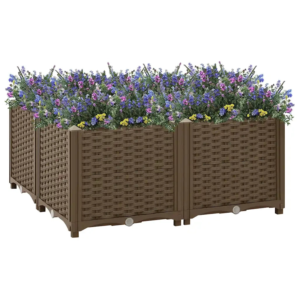Fioriera | Cassetta per fiori | Vaso Rialzata 80x80x38 cm in Polipropilene
