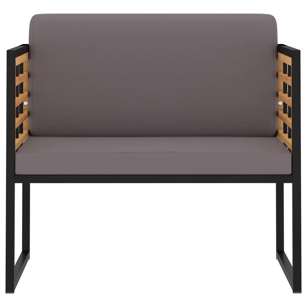 Sedie da Giardino con Cuscini 2 pz in Legno Acacia Grigio Scuro cod mxl 54974
