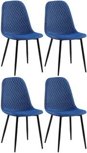 Set di 4 sedie Giverny blu,Tessuto